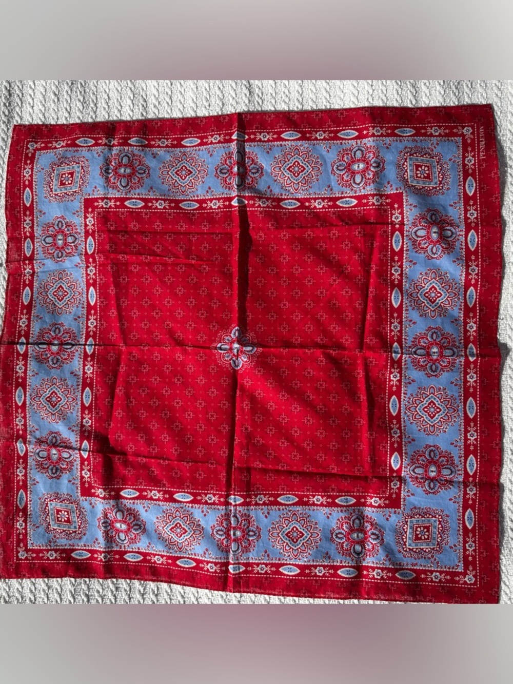 Pendleton Red and Light Blue Paisley Bandana Scarf